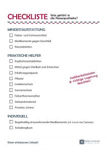 Checkliste Reiseapotheke
